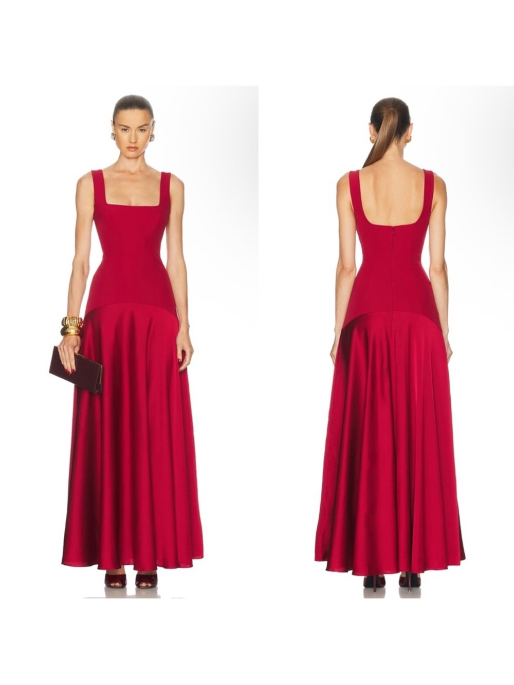 L'ACADEMIE Sidney Gown in Oxblood Red